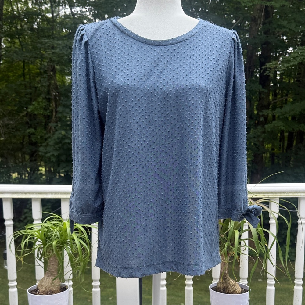 Gibson Textured Blue nautical cottage Blouse